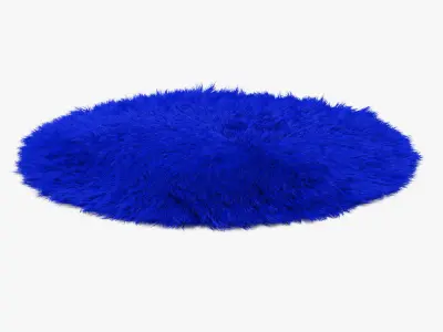 Blue round rug 3D model