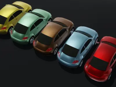 Compact Car Generic Low-poly 3D model