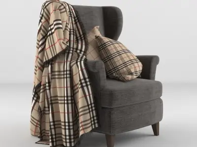 Armchair with Blanket 3D model