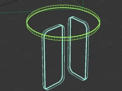 Abstract Clear Turquoise Side Table Free 3D model