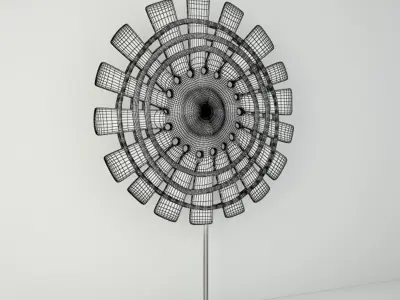 Wood Loom Wheel 2 3D model