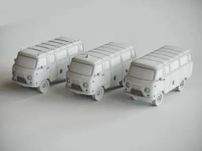 toy cars UAZ 3D model