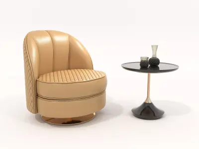 Modern Coffee Table and Armchair Set 65 3D model