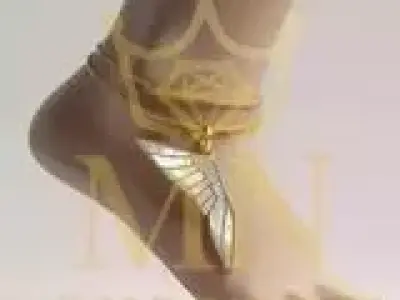 Wings of Selene Mother of Pearl Gold Anklet 3D print model