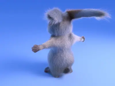 Rabbit - Cartoon style - rigged 3D model