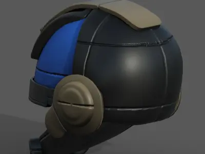 Helmet scifi fantasy futuristic technology  Low-poly 3D model