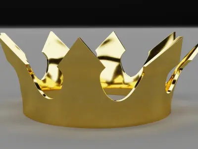 Gold crown 01 Low-poly 3D model