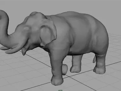 Asian Elephant 2 Low-poly 3D model