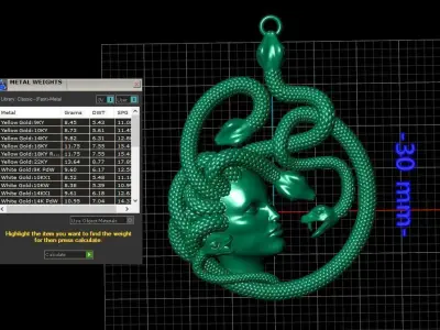 Medusa Necklace 3D print model