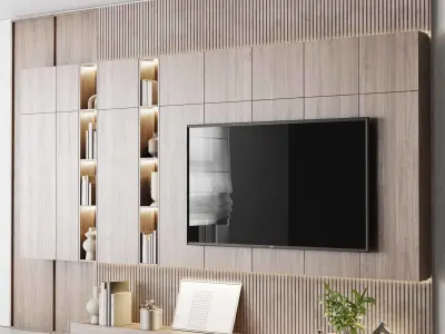 Tv Wall Set 17 3D model purchase