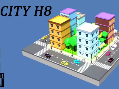 City H8 Low-poly 3D model