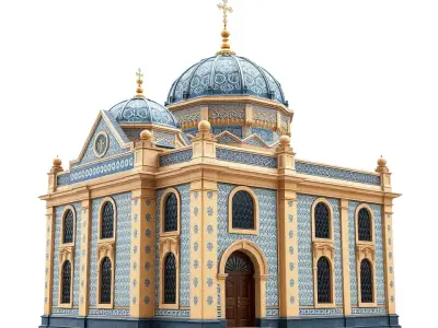 Ornate Blue Cathedral model pack Low-poly 3D model