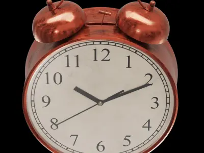 Vintage alarm clock Low-poly 3D model