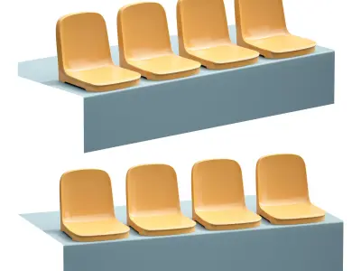 Plastic Chairs Seat Chairs for Stadium 3D model