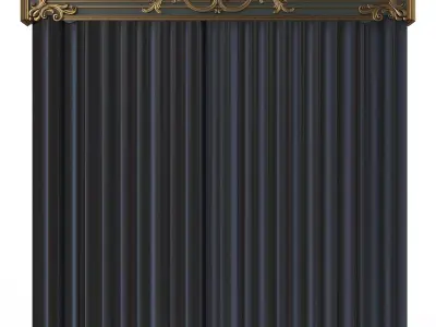 Cornice Classic Curtain 019 Low-poly 3D model