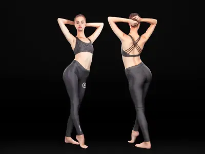 Scan dancing female 18 Low-poly 3D model