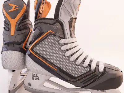 Metal and Plastic Hockey Ice Skate Low-poly 3D model
