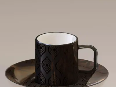  Turkish patterned coffee cup 3D model