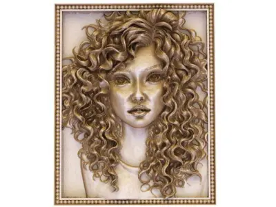 A beautiful face  eyes full of mystery and grace 3D model