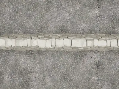 Stone Wall Low-poly 3D model