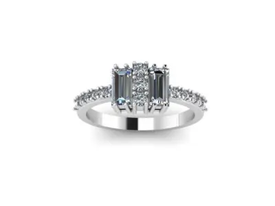 Diamond cluster ring Free 3D print model