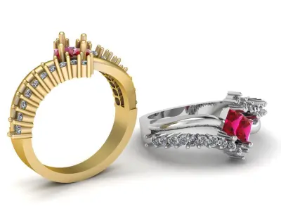 Stylish Women Diamond Ring 3d printable Model 3D print model