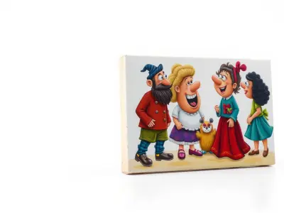 Colorful Cartoon Characters Decorative Canvas Art Low-poly 3D model
