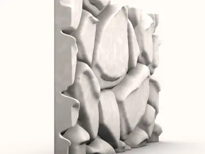 Random Stone Wall Construction Mesh 3D model