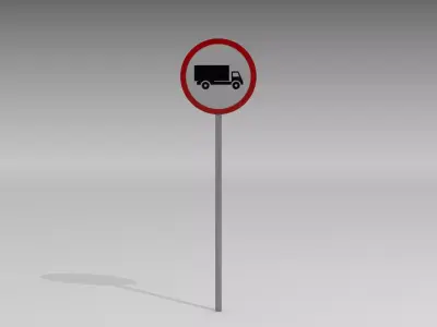 Heavy vehicles prohibited sign 3D model