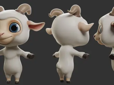 Sheep  Cartoon Low-poly 3D model