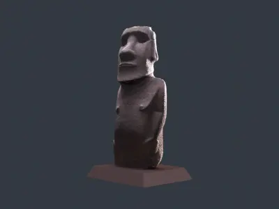 Moai Easter Island Rock Giant Sculpture 3D model