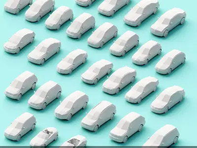 Paper Cars Low-poly 3D model