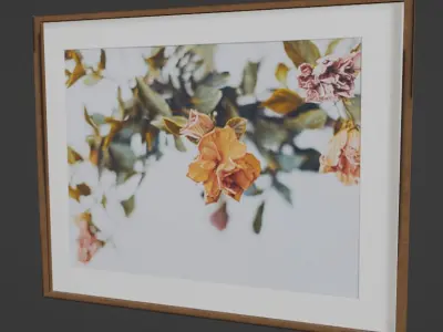 Brushed Antique Bronze Wall Picture Frame Low-poly 3D model