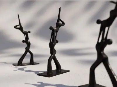 Abstract Statue Acrobatic Dancing Couple 3D model