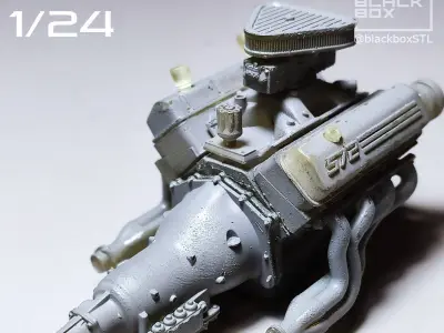 572 ENGINE 1-24th for modelkits and diecast 3D print model