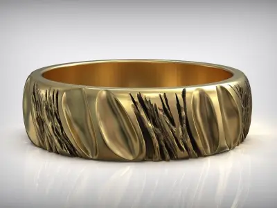 Designer Art Gold Wedding Band 3D print model