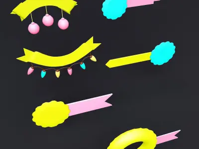 Decoration items 3d model  Low-poly 3D model