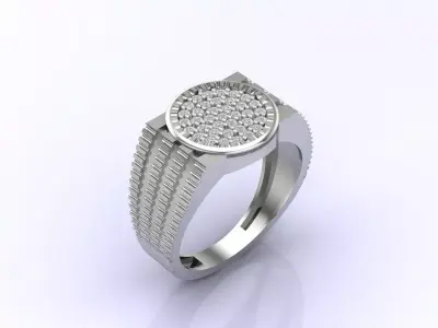 Print Ready STL 3DM  Gents Rings Diamond Men Ring  3D print model 193