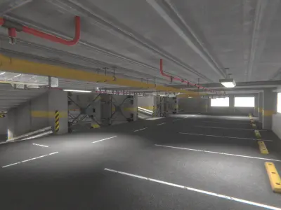 Parking Garage Low-poly 3D model