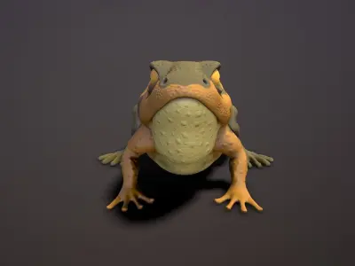 brown frog  Low-poly 3D model