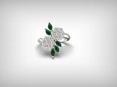flower ring invisible setting 3D print model