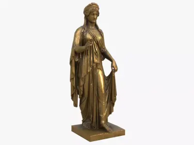 Hope Antique Statue - Old Gold Low-poly 3D model
