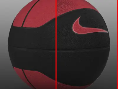Basketball ball euro redblack Low-poly 3D model