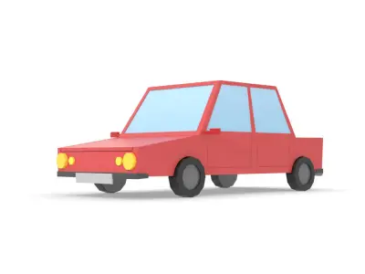 Car Low Poly simple cartoon Low-poly 3D model