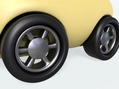 Cartoon Dog Car Cute Low-poly 3D model