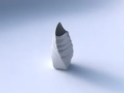 Vase twisted double arc quadratic with smooth horizontal ribb... 3D print model
