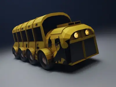 Low Poly Bus thomas tank engine 3D model