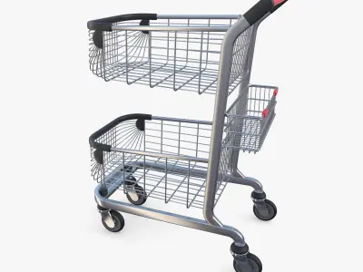 Shopping cart v11 Low-poly 3D model