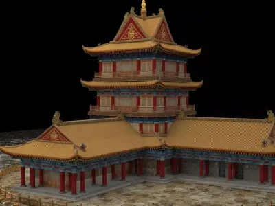 Chinese ancient house 3D model 37