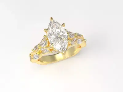 Ring R 224 Marquise Center Stone 3D print model